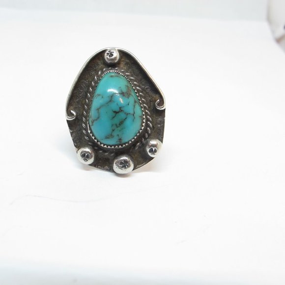 Jewelry - Navajo Native American Silver Turquoise Ring